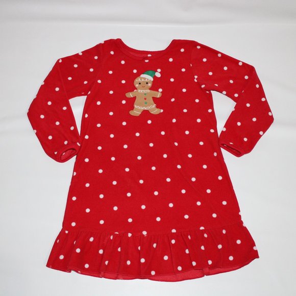 COPY - 🌈Carters Gingerbread Man Nightgown polka Dot-Red - Picture 1 of 8